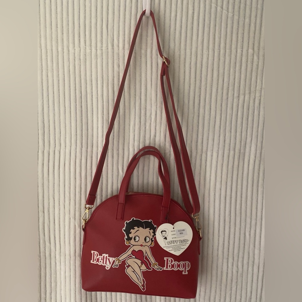 Betty Boop Red satchel style Handbag/ Shoulder Bag - Picture 4 of 12
